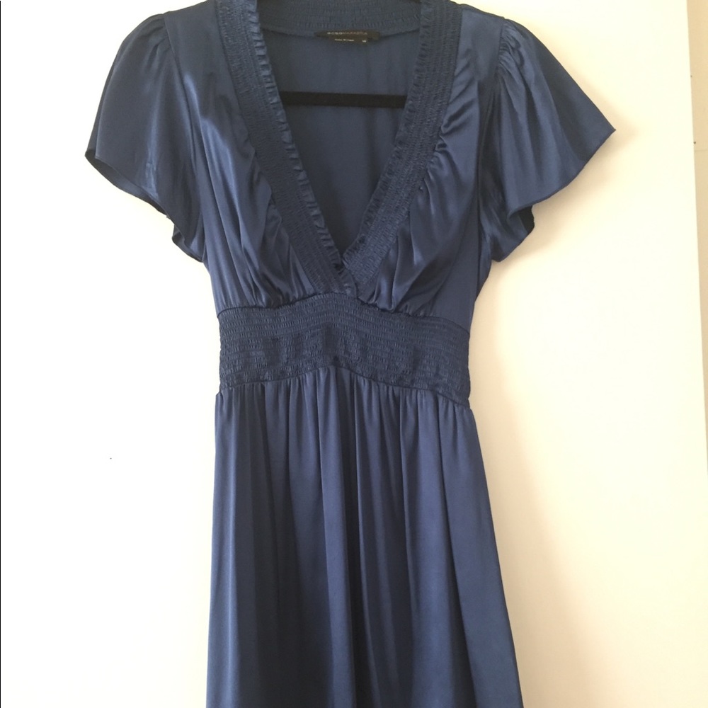 BCBG blue silk dress XS
